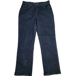 Lee platinum label womens dark blue straight leg jeans 6 petite 30in w x 27in L.